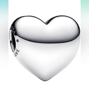 Silver puffy Heart Charm 925 fits all pandora bracelets